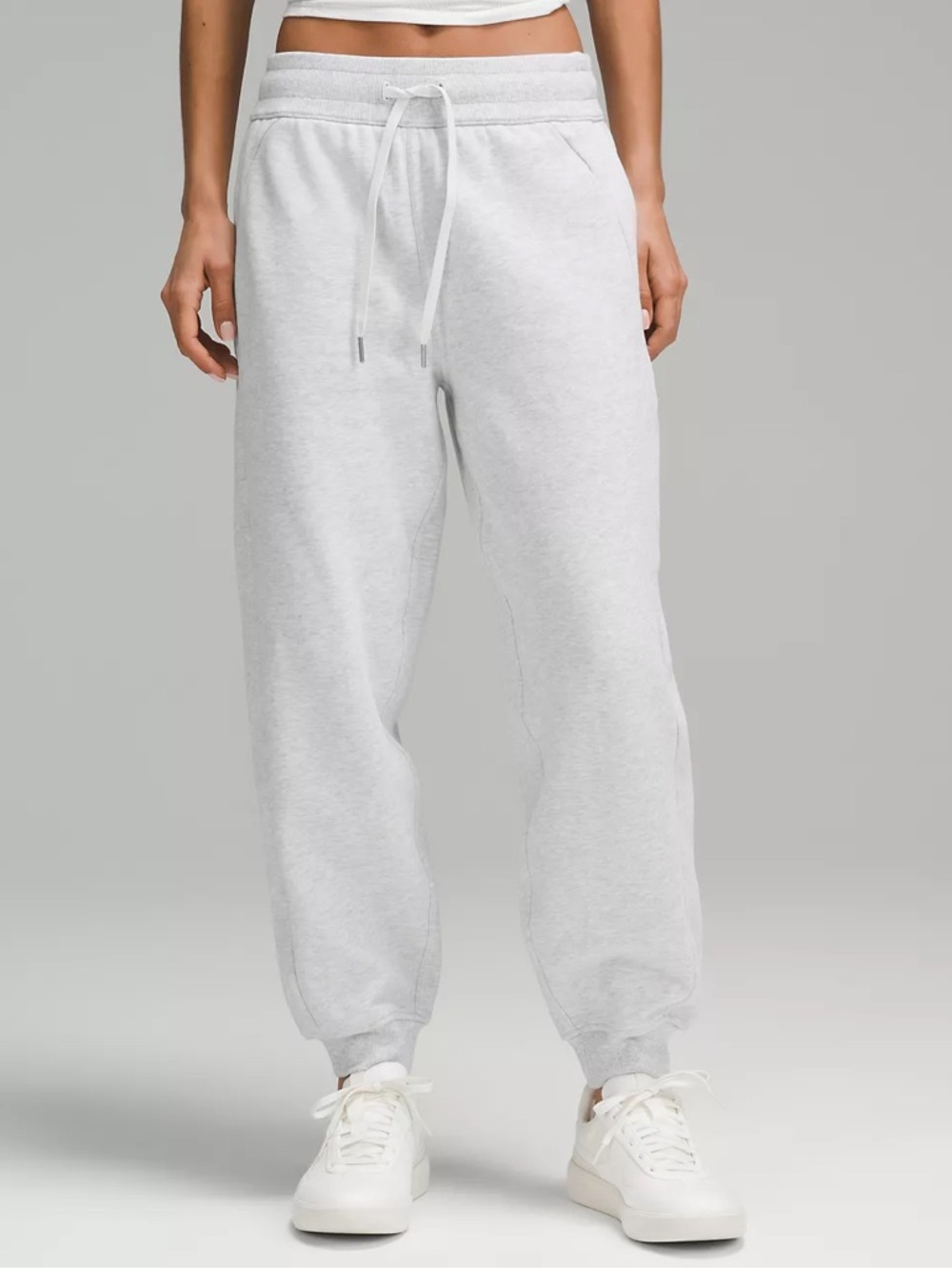 Lululemon Scuba High-Rise Relaxed Joggers in a heathered grey color. 
 - size 12